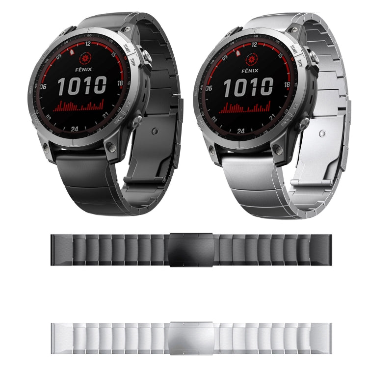 For Garmin Fenix 7X Solar 26mm Titanium Alloy Quick Release Watch Band(Black) - Watch Bands by PMC TechLife | Online Shopping South Africa | PMC TechLife