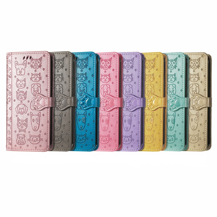 For DOOGEE X98 Pro / X98 Cat and Dog Embossed Leather Phone Case(Gold) - Doogee Cases by PMC TechLife | Online Shopping South Africa | PMC TechLife | Buy Now Pay Later Mobicred