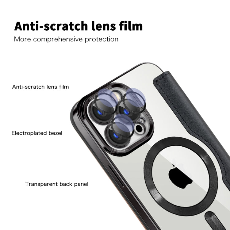 For iPhone 15 Shield MagSafe RFID Anti-theft Leather Phone Case(Dark Blue) - iPhone 15 Cases by PMC TechLife | Online Shopping South Africa | PMC TechLife | Buy Now Pay Later Mobicred