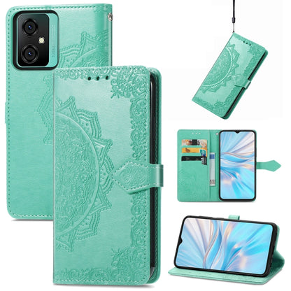 For Blackview C70 Mandala Flower Embossed Leather Phone Case(Green) - More Brand by PMC Jewellery | Online Shopping South Africa | PMC Jewellery