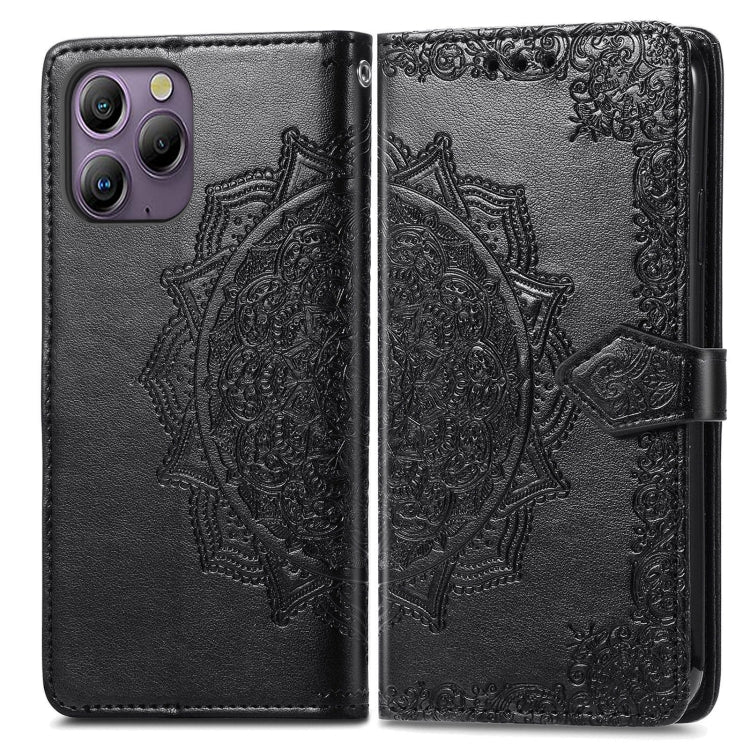 For Blackview A96 Mandala Flower Embossed Leather Phone Case(Black) - More Brand by PMC Jewellery | Online Shopping South Africa | PMC Jewellery