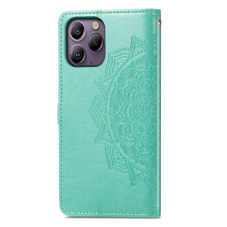 For Blackview A96 Mandala Flower Embossed Leather Phone Case(Green) - More Brand by PMC Jewellery | Online Shopping South Africa | PMC Jewellery