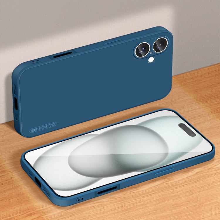 For iPhone 16 Plus PINWUYO Sense Series Liquid Silicone TPU Phone Case(Blue) - iPhone 16 Plus Cases by PINWUYO | Online Shopping South Africa | PMC Jewellery | Buy Now Pay Later Mobicred