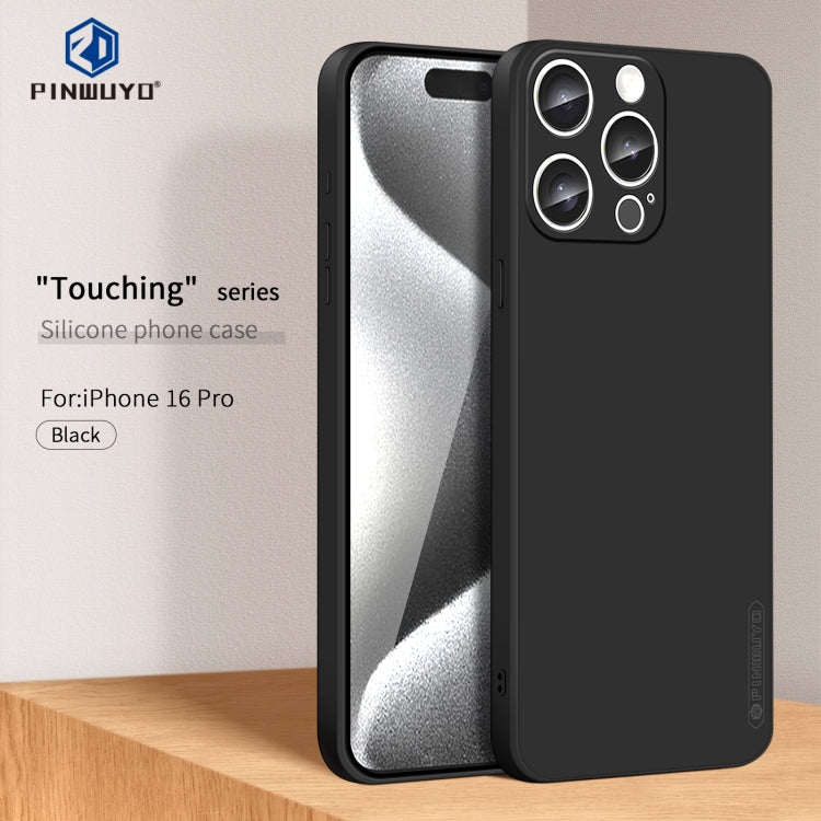 For iPhone 16 Pro PINWUYO Sense Series Liquid Silicone TPU Phone Case(Black) - free shipping - PMC Jewellery - Order now!