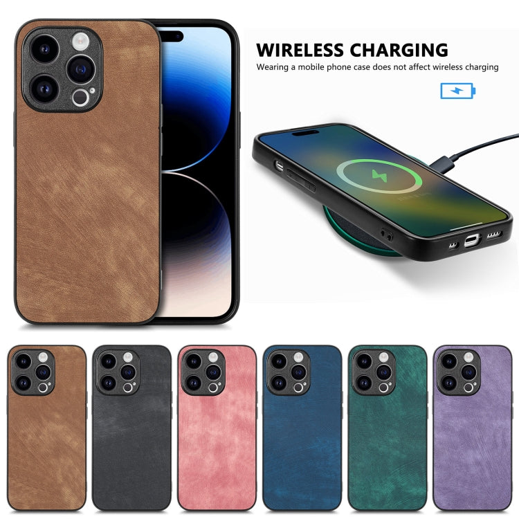 For iPhone 16 Pro Vintage Leather PC Back Cover Phone Case(Blue) - free shipping - PMC Jewellery - Order now!