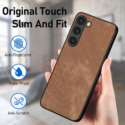 For Samsung Galaxy S25 5G Vintage Leather PC Back Cover Phone Case(Brown) - Galaxy S25 5G Cases by PMC Jewellery | Online Shopping South Africa | PMC Jewellery | Buy Now Pay Later Mobicred