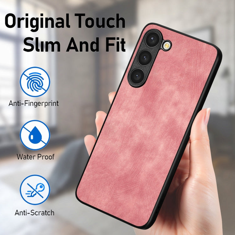 For Samsung Galaxy S25+ 5G Vintage Leather PC Back Cover Phone Case(Pink) - Galaxy S25+ 5G Cases by PMC Jewellery | Online Shopping South Africa | PMC Jewellery | Buy Now Pay Later Mobicred