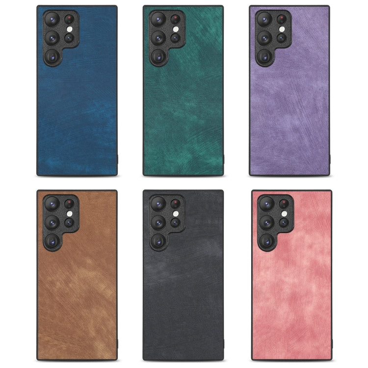 For Samsung Galaxy S25 5G Vintage Leather PC Back Cover Phone Case(Black) - Galaxy S25 5G Cases by PMC Jewellery | Online Shopping South Africa | PMC Jewellery | Buy Now Pay Later Mobicred