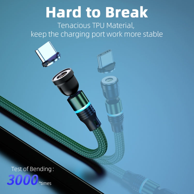 ENKAY 3 in 1 3A USB to Type-C / 8 Pin / Micro USB Magnetic 540 Degrees Rotating Fast Charging Cable, Length:2m(Black) - Charging Cable & Head by ENKAY | Online Shopping South Africa | PMC Jewellery | Buy Now Pay Later Mobicred