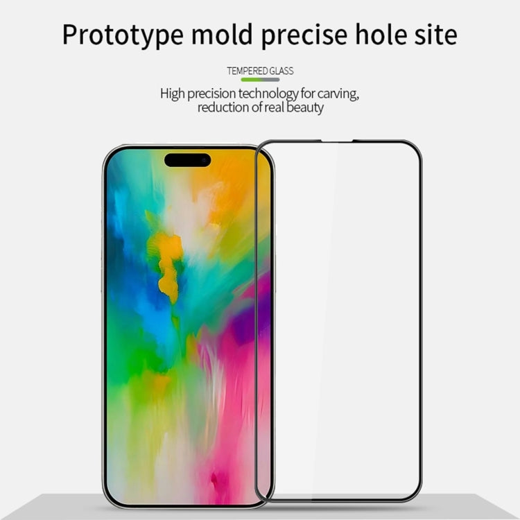 For iPhone 16 Pro PINWUYO 9H 3D Curved Full Screen Explosion-proof Tempered Glass Film(Black) - iPhone 16 Pro Tempered Glass by PINWUYO | Online Shopping South Africa | PMC TechLife | Buy Now Pay Later Mobicred