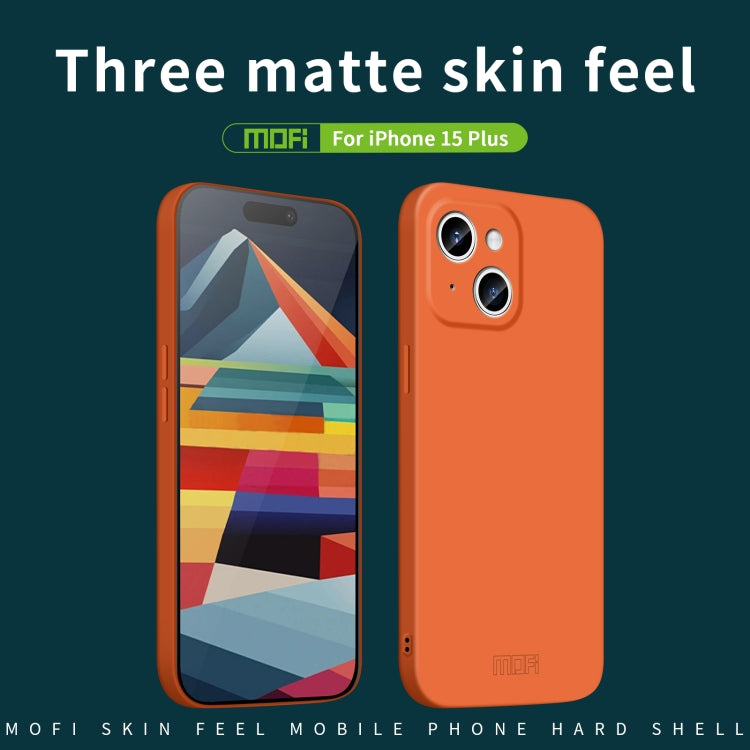 For iPhone 15 Plus MOFI Qin Series Skin Feel All-inclusive Silicone Phone Case(Orange) - iPhone 15 Plus Cases by MOFI | Online Shopping South Africa | PMC TechLife