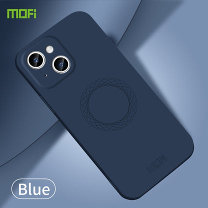 For iPhone 15 MOFI Qin Series Magsafe Skin Feel All-inclusive Silicone Phone Case(Blue) - iPhone 15 Cases by MOFI | Online Shopping South Africa | PMC Jewellery