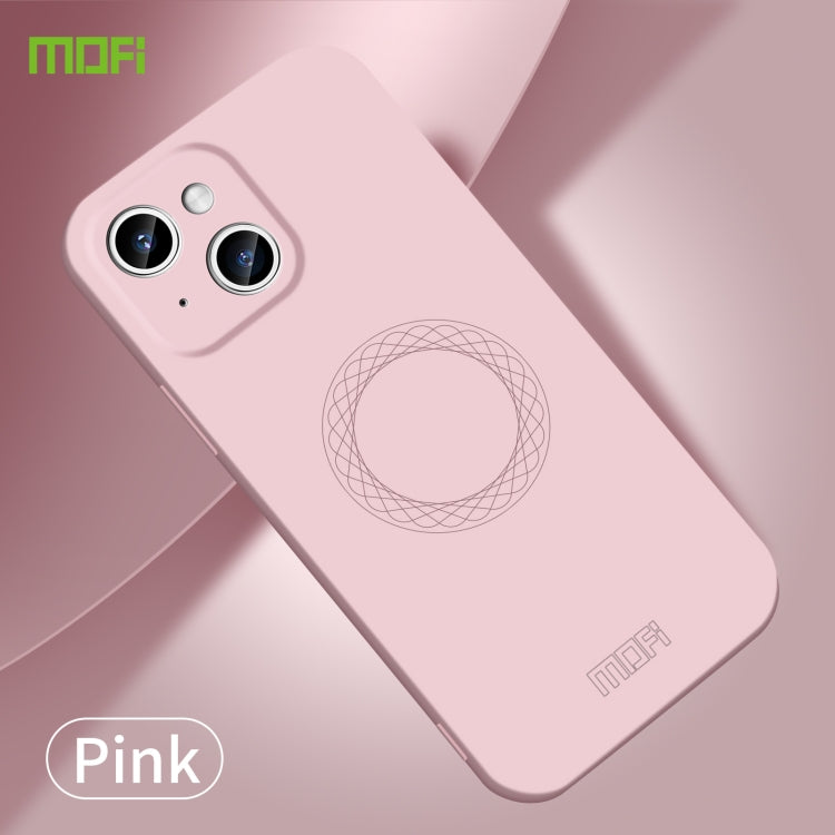 For iPhone 15 MOFI Qin Series Magsafe Skin Feel All-inclusive Silicone Phone Case(Pink) - iPhone 15 Cases by MOFI | Online Shopping South Africa | PMC Jewellery