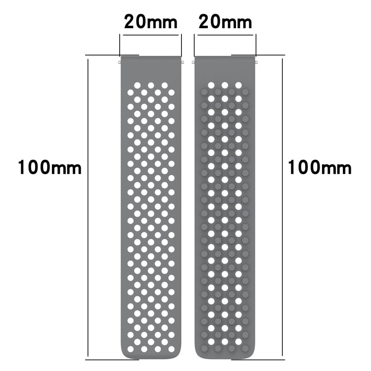 For GarminMove Trend 20mm Holes Breathable 3D Dots Silicone Watch Band(White+Black) - Watch Bands by PMC Jewellery | Online Shopping South Africa | PMC Jewellery