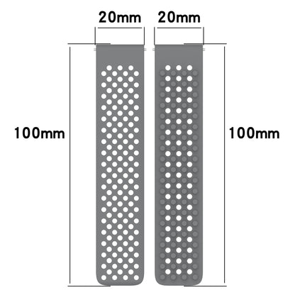 For GarminMove Trend 20mm Holes Breathable 3D Dots Silicone Watch Band(White+Black) - Watch Bands by PMC Jewellery | Online Shopping South Africa | PMC Jewellery