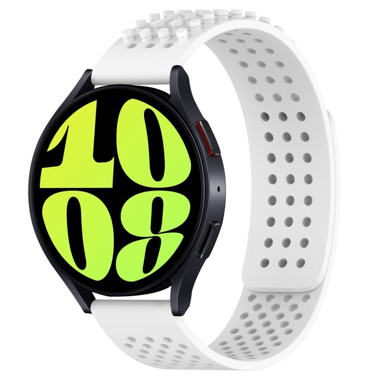 For Samsung Galaxy Watch 6 44mm 20mm Holes Breathable 3D Dots Silicone Watch Band(White) - Watch Bands by PMC Jewellery | Online Shopping South Africa | PMC Jewellery