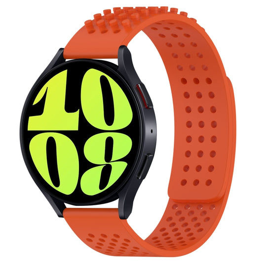 For Samsung Galaxy Watch 6 40mm 20mm Holes Breathable 3D Dots Silicone Watch Band(Orange) - Watch Bands by PMC Jewellery | Online Shopping South Africa | PMC Jewellery