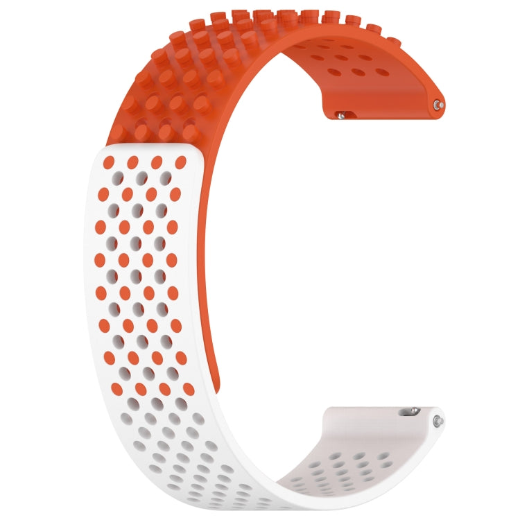 For Samsung Galaxy Watch 6 40mm 20mm Holes Breathable 3D Dots Silicone Watch Band(Orange+White) - Watch Bands by PMC Jewellery | Online Shopping South Africa | PMC Jewellery