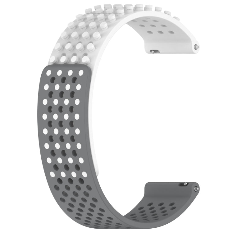 For Samsung Galaxy watch 5 Golf Edition 20mm Holes Breathable 3D Dots Silicone Watch Band(White+Grey) - Watch Bands by PMC Jewellery | Online Shopping South Africa | PMC Jewellery