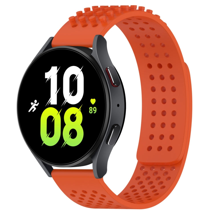 For Samsung Galaxy Watch 5  44mm 20mm Holes Breathable 3D Dots Silicone Watch Band(Orange) - Watch Bands by PMC Jewellery | Online Shopping South Africa | PMC Jewellery