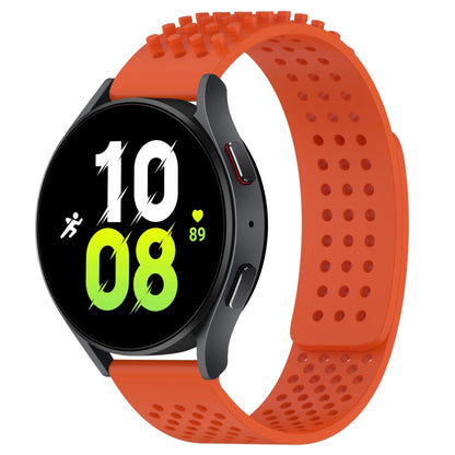 For Samsung Galaxy Watch 5  44mm 20mm Holes Breathable 3D Dots Silicone Watch Band(Orange) - Watch Bands by PMC Jewellery | Online Shopping South Africa | PMC Jewellery