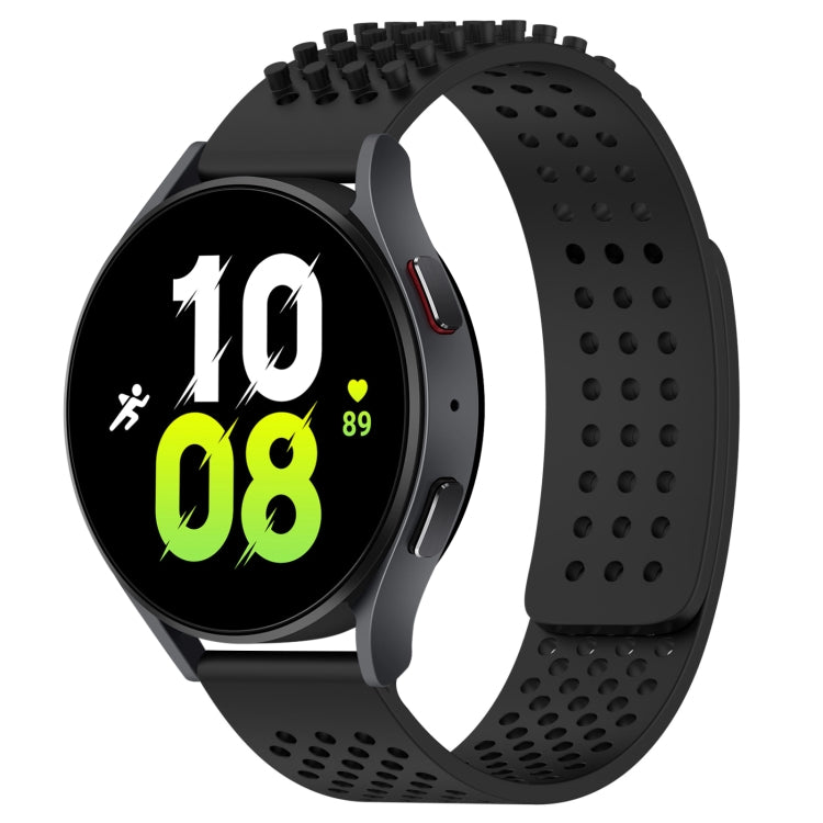 For Samsung Galaxy Watch 5  44mm 20mm Holes Breathable 3D Dots Silicone Watch Band(Black) - Watch Bands by PMC Jewellery | Online Shopping South Africa | PMC Jewellery