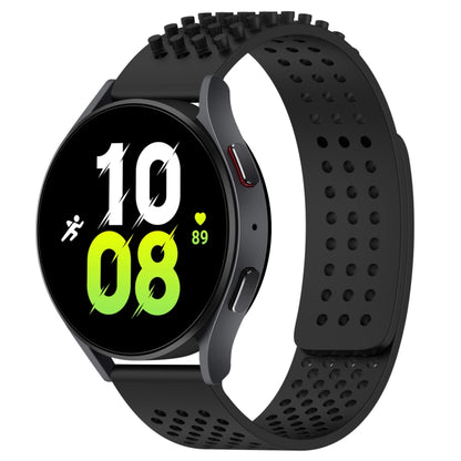 For Samsung Galaxy Watch 5  44mm 20mm Holes Breathable 3D Dots Silicone Watch Band(Black) - Watch Bands by PMC Jewellery | Online Shopping South Africa | PMC Jewellery