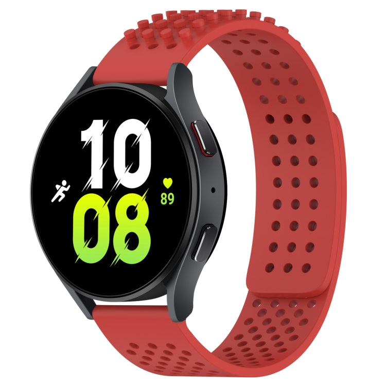 For Samsung Galaxy Watch 5  44mm 20mm Holes Breathable 3D Dots Silicone Watch Band(Red) - Watch Bands by PMC Jewellery | Online Shopping South Africa | PMC Jewellery