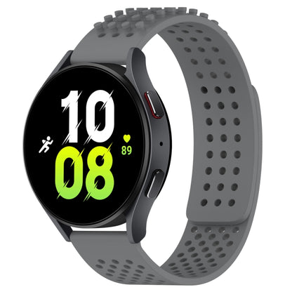 For Samsung Galaxy Watch 5  44mm 20mm Holes Breathable 3D Dots Silicone Watch Band(Grey) - Watch Bands by PMC Jewellery | Online Shopping South Africa | PMC Jewellery