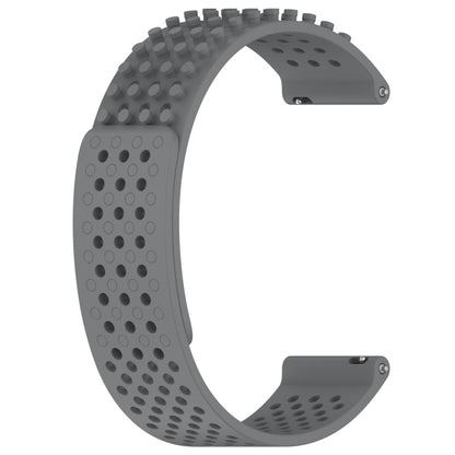 For Samsung Galaxy Watch 5  44mm 20mm Holes Breathable 3D Dots Silicone Watch Band(Grey) - Watch Bands by PMC Jewellery | Online Shopping South Africa | PMC Jewellery