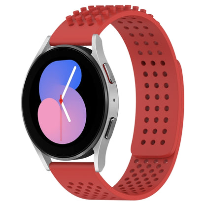 For Samsung Galaxy Watch 5  40mm 20mm Holes Breathable 3D Dots Silicone Watch Band(Red) - Watch Bands by PMC Jewellery | Online Shopping South Africa | PMC Jewellery