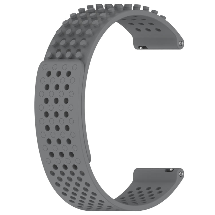 For Samsung Galaxy Watch 4 44mm 20mm Holes Breathable 3D Dots Silicone Watch Band(Grey) - Watch Bands by PMC Jewellery | Online Shopping South Africa | PMC Jewellery