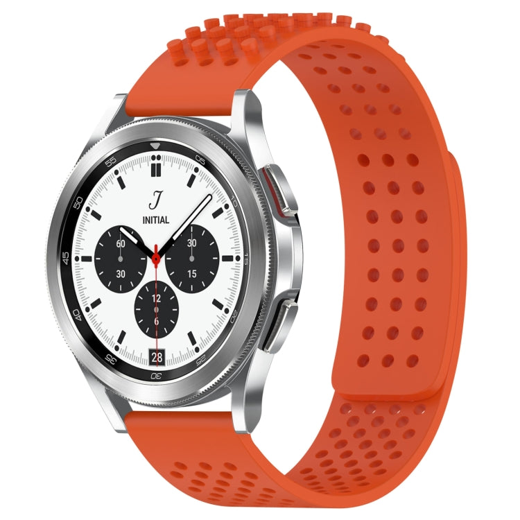 For Samsung  Galaxy Watch 4 Classic 42mm 20mm Holes Breathable 3D Dots Silicone Watch Band(Orange) - Watch Bands by PMC Jewellery | Online Shopping South Africa | PMC Jewellery