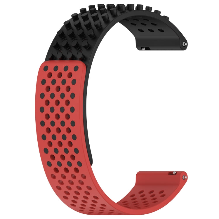 For Samsung Galaxy Watch 4 40mm 20mm Holes Breathable 3D Dots Silicone Watch Band(Black+Red) - Watch Bands by PMC Jewellery | Online Shopping South Africa | PMC Jewellery