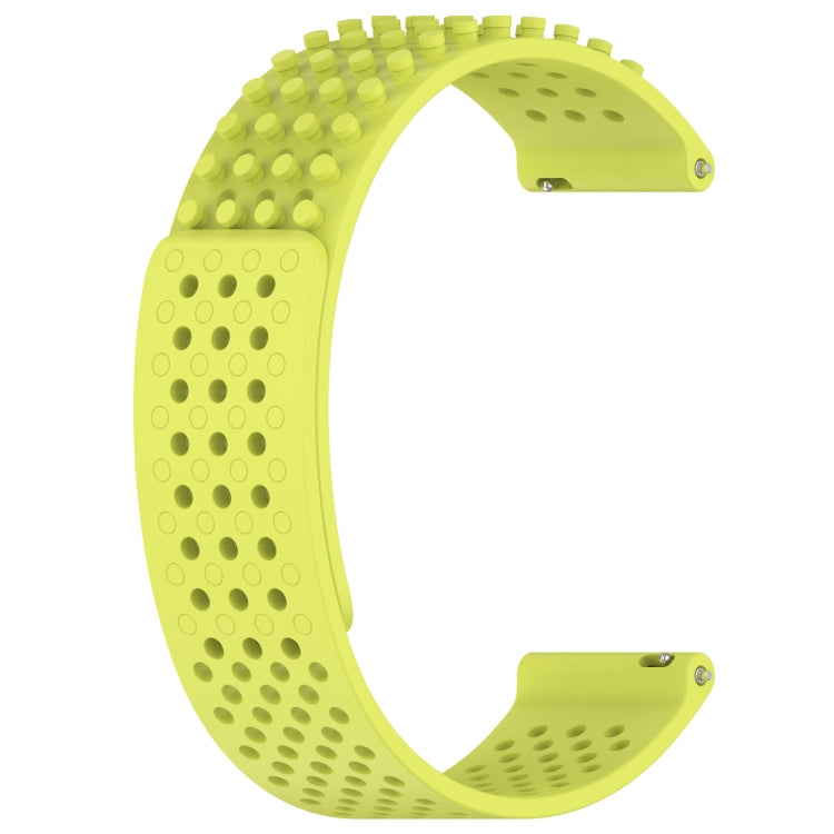 For Samsung Galaxy Watch 4 40mm 20mm Holes Breathable 3D Dots Silicone Watch Band(Lime Green) - Watch Bands by PMC Jewellery | Online Shopping South Africa | PMC Jewellery