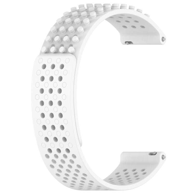 For Huawei Watch 2 20mm Holes Breathable 3D Dots Silicone Watch Band(White) - Watch Bands by PMC TechLife | Online Shopping South Africa | PMC TechLife