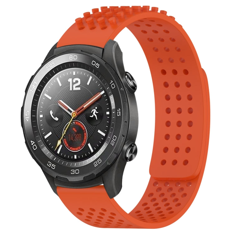 For Huawei Watch 2 20mm Holes Breathable 3D Dots Silicone Watch Band(Orange) - Watch Bands by PMC Jewellery | Online Shopping South Africa | PMC Jewellery