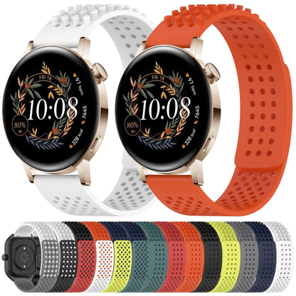 For Huawei Watch GT3 42mm 20mm Holes Breathable 3D Dots Silicone Watch Band(Black) - Watch Bands by PMC Jewellery | Online Shopping South Africa | PMC Jewellery