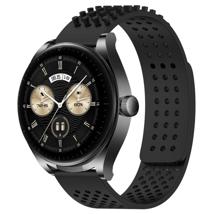 For Huawei Watch Buds 22mm Holes Breathable 3D Dots Silicone Watch Band(Black) - Watch Bands by PMC Jewellery | Online Shopping South Africa | PMC Jewellery