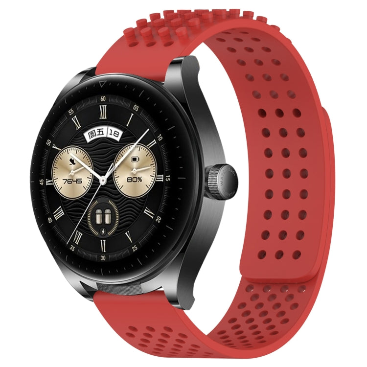 For Huawei Watch Buds 22mm Holes Breathable 3D Dots Silicone Watch Band(Red) - Watch Bands by PMC Jewellery | Online Shopping South Africa | PMC Jewellery