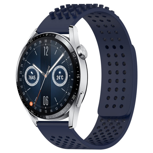 For Huawei Watch GT3 46mm 22mm Holes Breathable 3D Dots Silicone Watch Band(Midnight Blue) - Watch Bands by PMC Jewellery | Online Shopping South Africa | PMC Jewellery