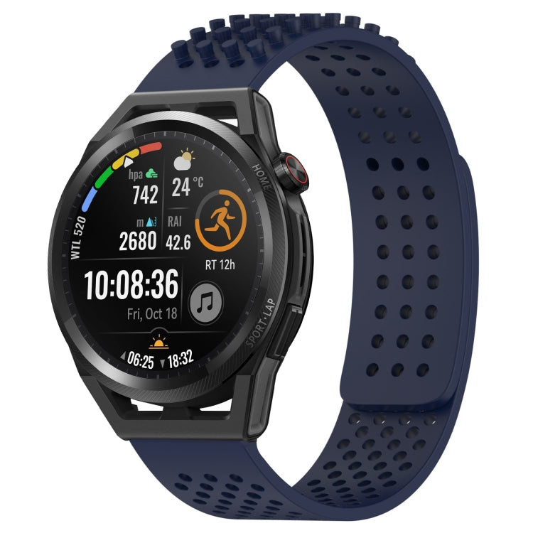 For Huawei Watch GT Runner 22mm Holes Breathable 3D Dots Silicone Watch Band(Midnight Blue) - Watch Bands by PMC Jewellery | Online Shopping South Africa | PMC Jewellery