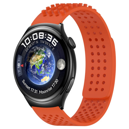 For Huawei Watch 4 22mm Holes Breathable 3D Dots Silicone Watch Band(Orange) - Watch Bands by PMC Jewellery | Online Shopping South Africa | PMC Jewellery