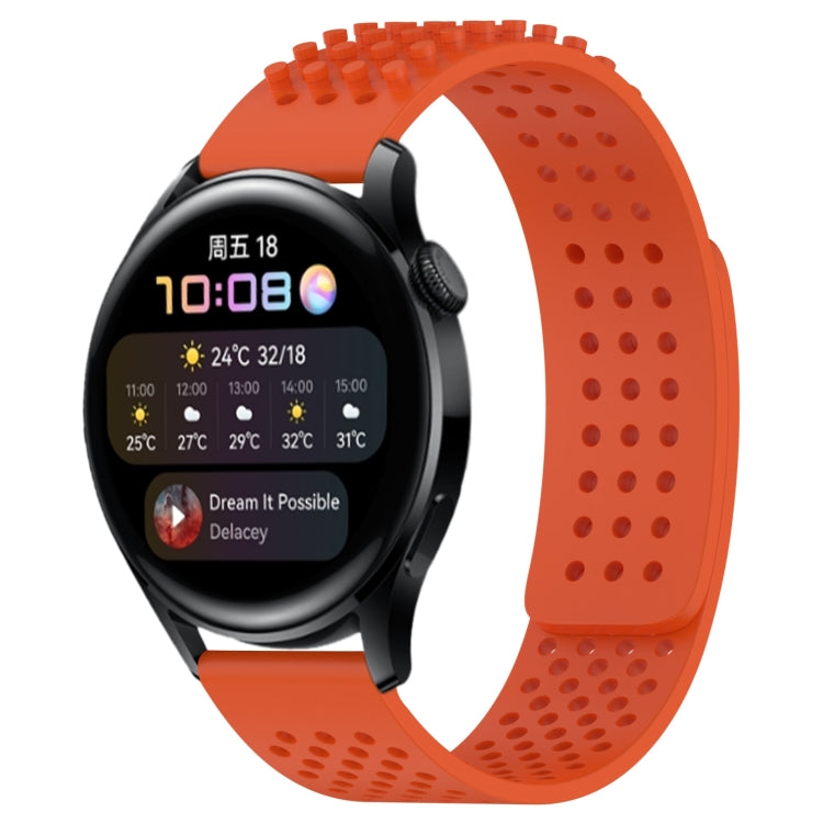 For Huawei Watch 3 22mm Holes Breathable 3D Dots Silicone Watch Band(Orange) - Watch Bands by PMC Jewellery | Online Shopping South Africa | PMC Jewellery