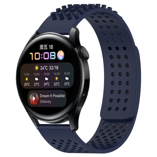 For Huawei Watch 3 22mm Holes Breathable 3D Dots Silicone Watch Band(Midnight Blue) - Watch Bands by PMC Jewellery | Online Shopping South Africa | PMC Jewellery