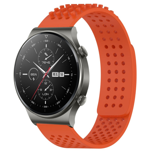 For Huawei GT2 Pro 22mm Holes Breathable 3D Dots Silicone Watch Band(Orange) - Watch Bands by PMC Jewellery | Online Shopping South Africa | PMC Jewellery