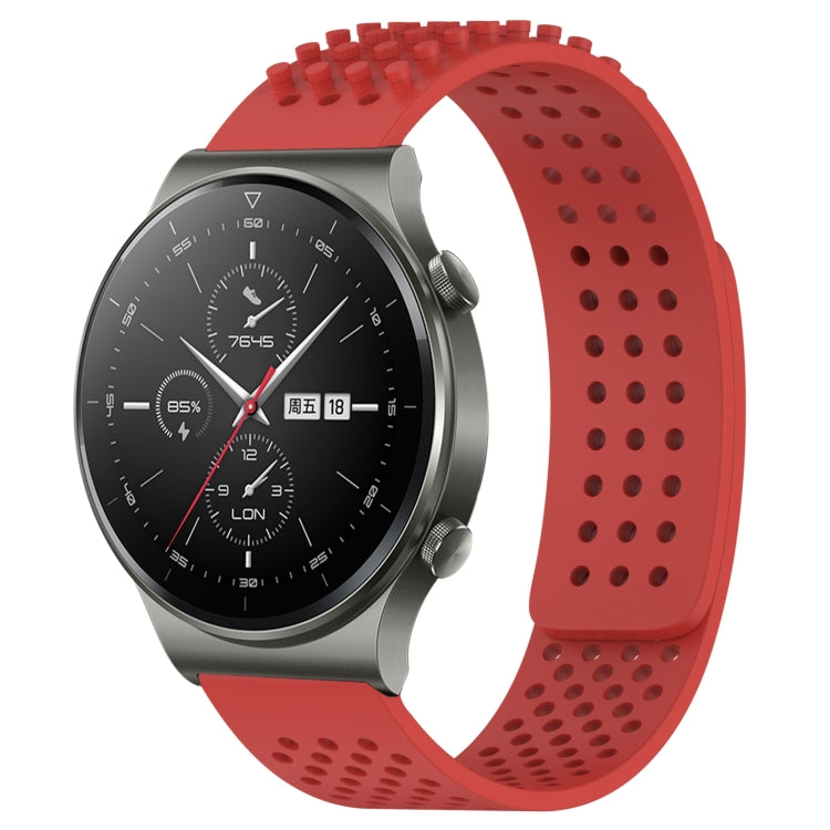 For Huawei GT2 Pro 22mm Holes Breathable 3D Dots Silicone Watch Band(Red) - Watch Bands by PMC Jewellery | Online Shopping South Africa | PMC Jewellery