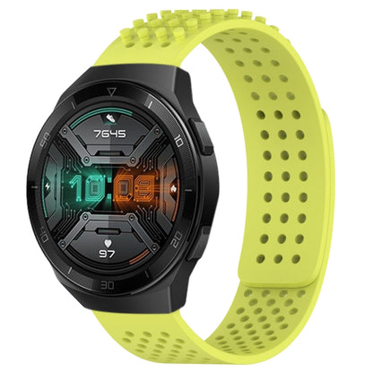 For Huawei Watch GT 2E 22mm Holes Breathable 3D Dots Silicone Watch Band(Lime Green) - Watch Bands by PMC Jewellery | Online Shopping South Africa | PMC Jewellery