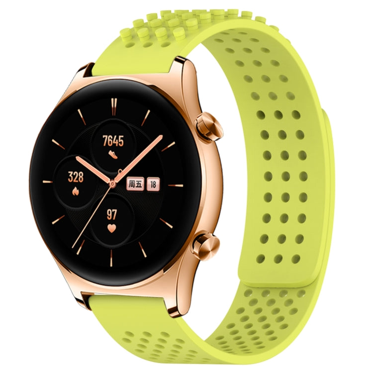 For Honor Watch GS 3 22mm Holes Breathable 3D Dots Silicone Watch Band(Lime Green) - Watch Bands by PMC Jewellery | Online Shopping South Africa | PMC Jewellery