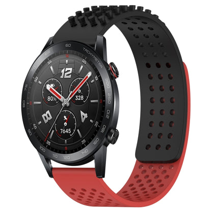 For Honor Watch GS 3i 22mm Holes Breathable 3D Dots Silicone Watch Band(Black+Red) - Watch Bands by PMC Jewellery | Online Shopping South Africa | PMC Jewellery